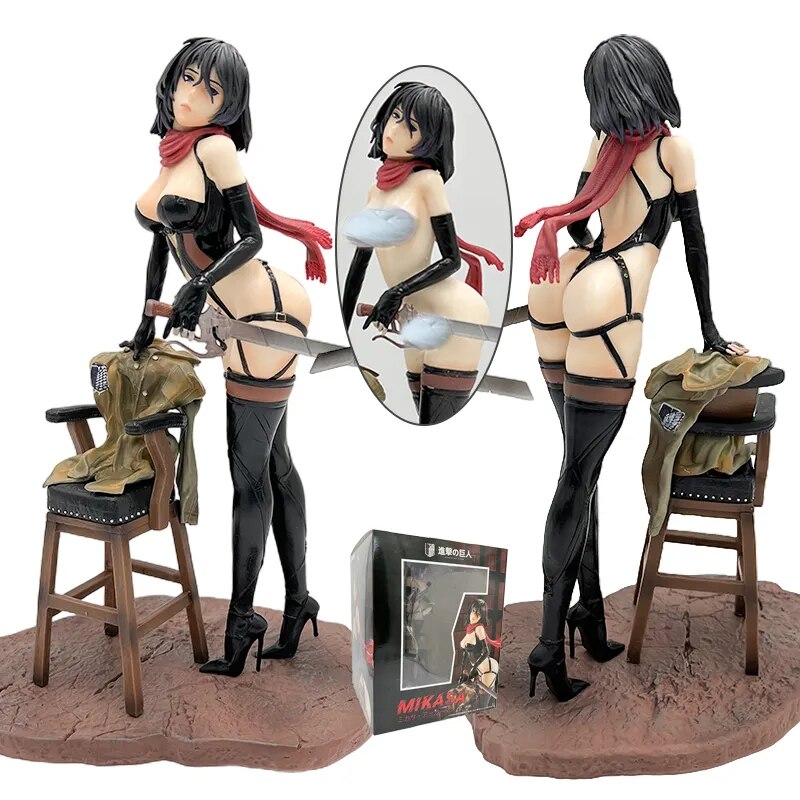 30cm Mikasa Ackerman Sexy Anime Figure Attack on Titan Action Figure Levi Ackerman Shingeki no Kyojin Figurine Model Doll Toys