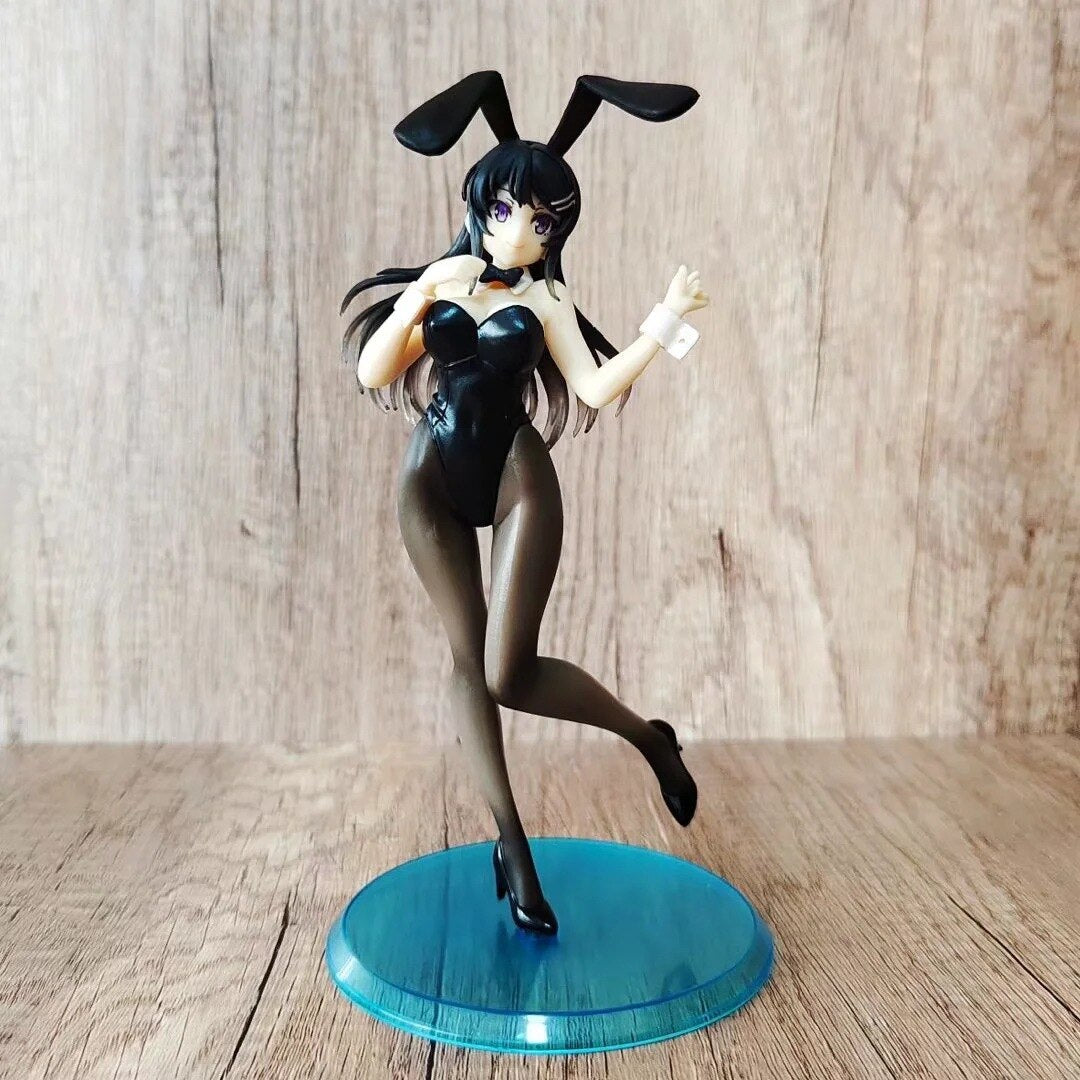 23CM Sexy Anime Figure Rascal Does Not Dream Of Bunny Girl Sakurajima Mai Sister&#39;s Dream Jump Pose Model Toys PVC Gift Doll