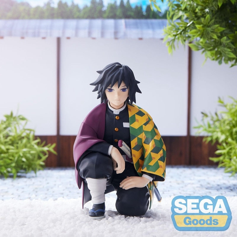 Demon Slayer Figure Rengoku Kyoujurou Tomioka Giyuu PVC Action Figuine Doll Toys Column He Meeting Pressed Kneeling Ornament