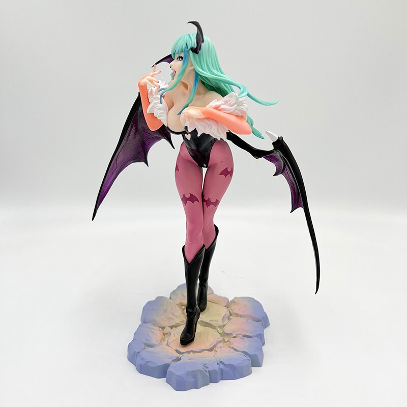 23cm Darkstalkers Bishoujo Morrigan Aensland Sexy Anime Figure Vampire Hunter Action Figure Morrigan Figure Adult Model Doll Toy