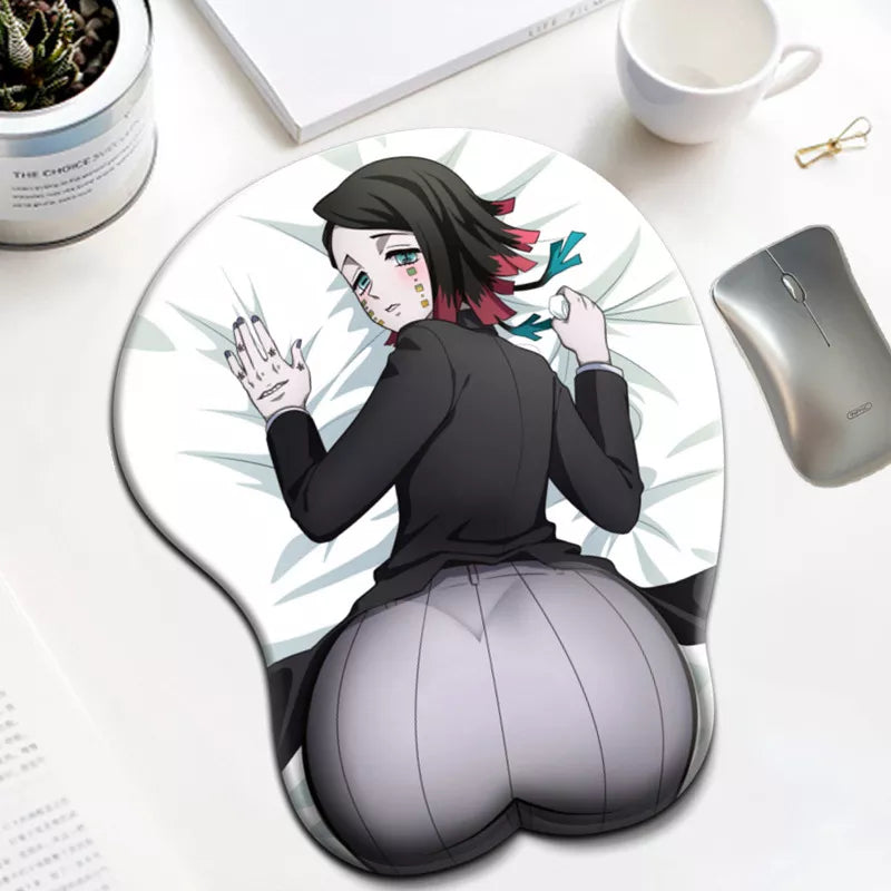 Kimetsu No Yaiba Enmu Sexy Ass Mousepad with Wrist Rest Anime Kawaii Desk Pad 3D Big Butt Gaming fanny Mouse Pad