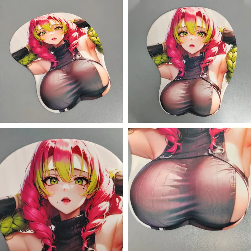 Nezuko Shinobu Mitsuri Tanjirou 3D Silicone Mousepad Demon Slayer 3D Wristband Mouse Pad Anime Game Sexy 3D Wrist Rest Mouse Mat