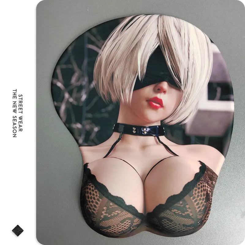 YoRHa No.2 Type B 2B 3D Silicone Mousepad NieR Automata 3D Wristband Mouse Pad Anime Gaming Sexy Diy 3D Wrist Rest Mouse Mat