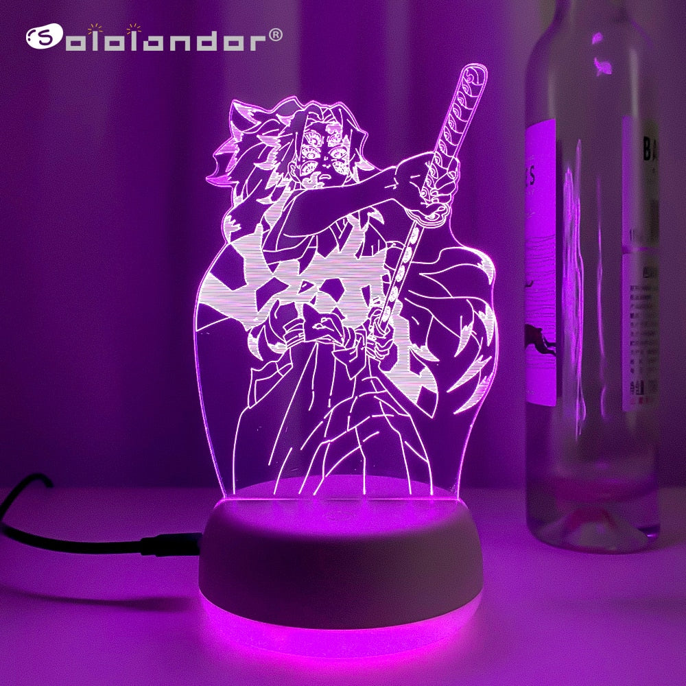 Anime Led Light Kimetsu No Yaiba Kokushibo for Bedroom Decoration Night Light Gift Manga 3d Lamp Demon Slayer Room Decor