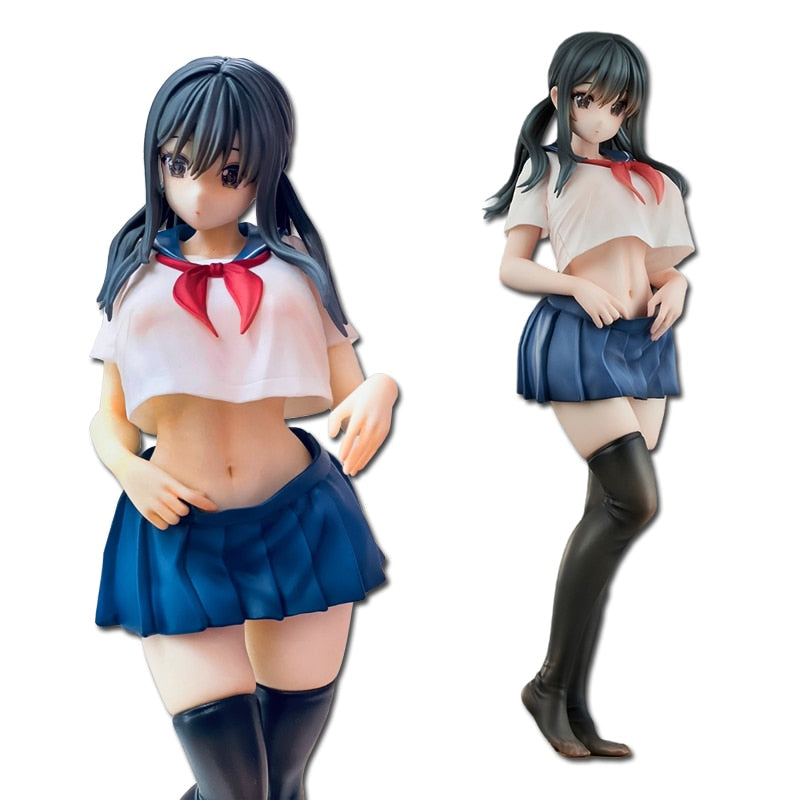 25CM Anime Model Toy Curtain Sauce Figure Sexy Doll Action Figuine PVC Sailor Suit Skirt Doll Undressable Standing Static Figure