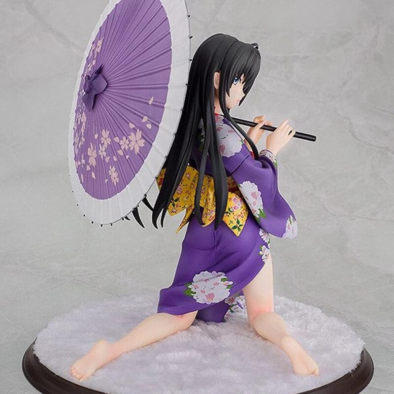 Japanese Anime Figure Yukinoshita Yukino Sexy Kimono Kneeling 12CM Doll Model Desktop Static Collection Gift Ornament Toys