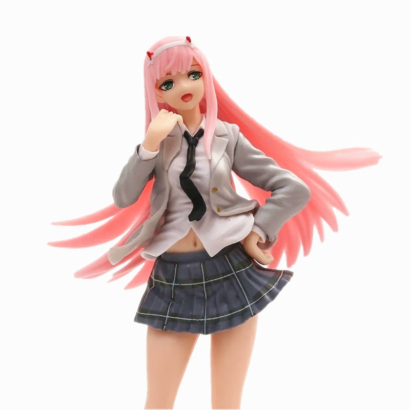 18cm DARLING in the FRANXX 02 Anime Sexy Girls Figure School Uniform Zero Two Action Figure Adult Colletible PVC Model Toys Gift