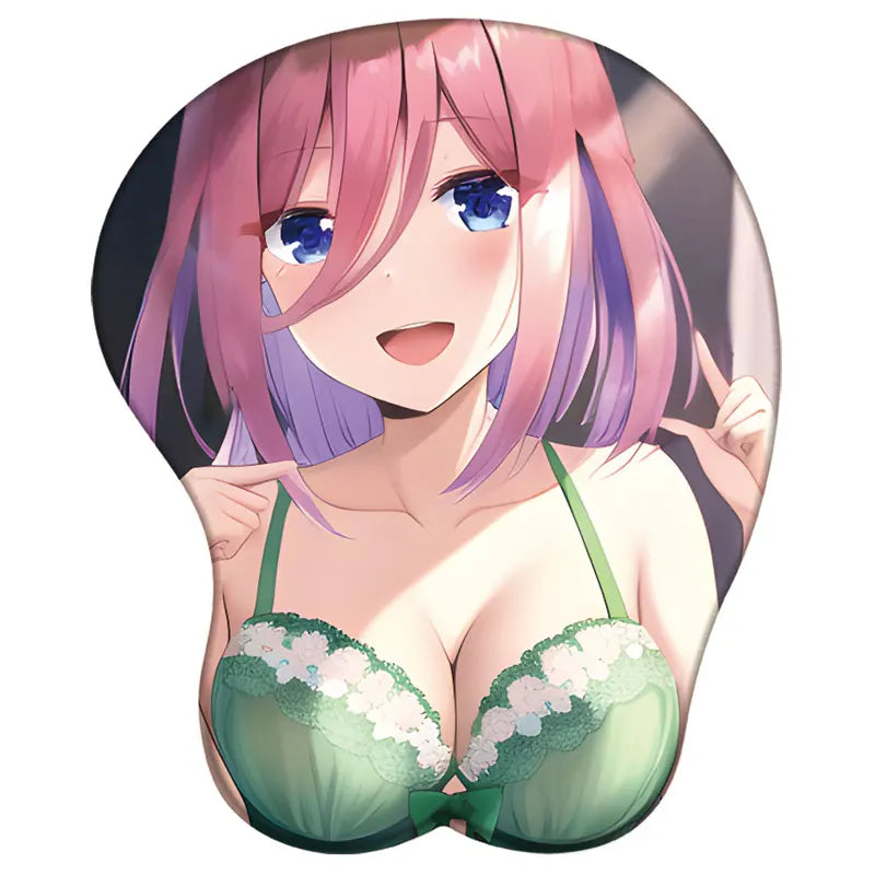 Miku Nino Yotsuba 3D Silicone Mousepad The Quintessential Quintuplets 3D Wristband Mouse Pad Anime Diy 3D Wrist Rest Mouse Mat