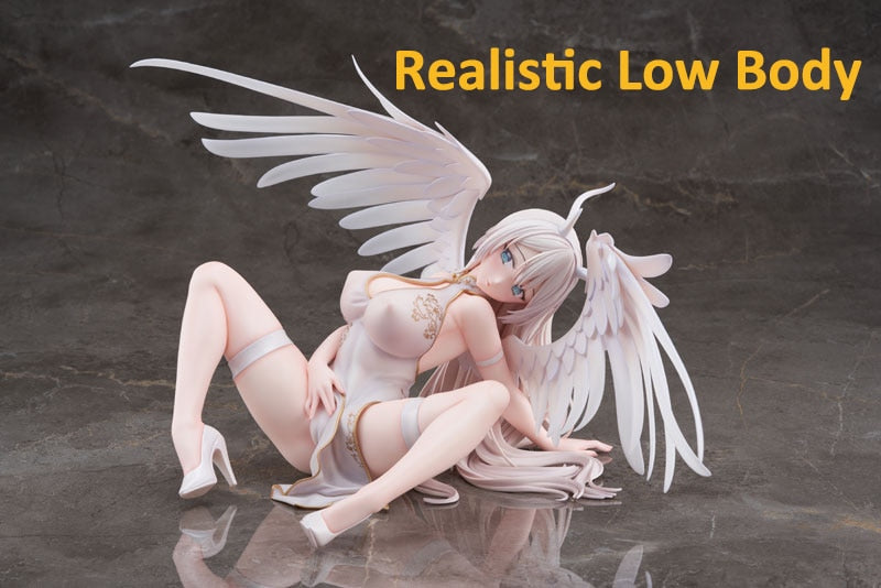 44cm PartyLook White Angel Hentaii Anime Girl Figure 1/4 White Angel Sexy Action Figure Adult Collectible Model Doll Toys Gifts