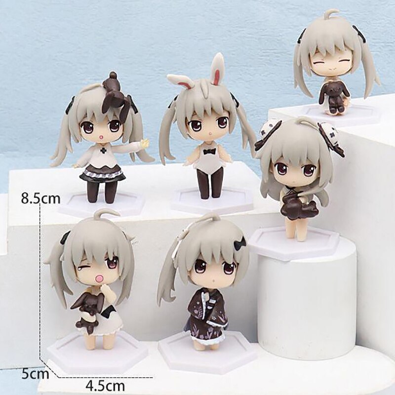 6Pcs Anime Yosuga No Sora Action Figure Kasugano Sora Q Ver Kawaii Girl Kasugano Dome Doll PVC Collectible Model Toy Gift