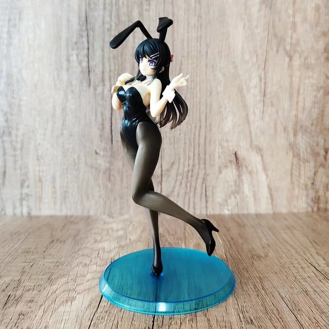 23CM Sexy Anime Figure Rascal Does Not Dream Of Bunny Girl Sakurajima Mai Sister&#39;s Dream Jump Pose Model Toys PVC Gift Doll