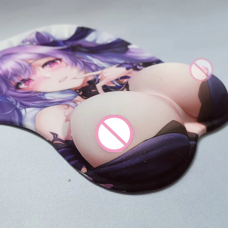 Keqing (opulent Splendor) Genshin Impact Sexy 3D Raised Nipples Chest Mouse Pad Gaming Anime MousePad Oppai XXL Large Desk Mat