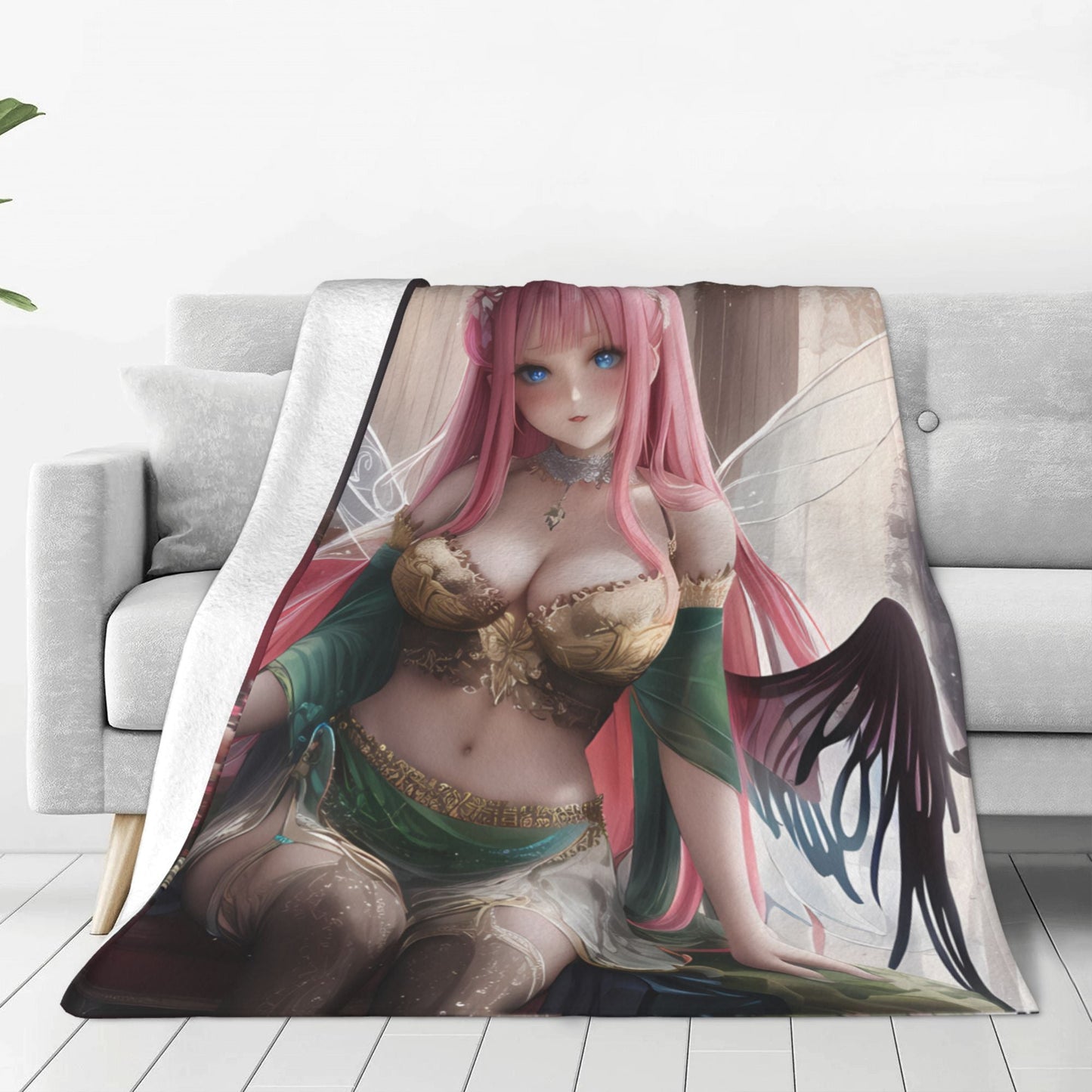 Fairy Blanket Anime Girls Cartoon HD Single Mattress Adult Sofa Bed Set Flannel for Children Teen Covers Bedding Blankets Gifts