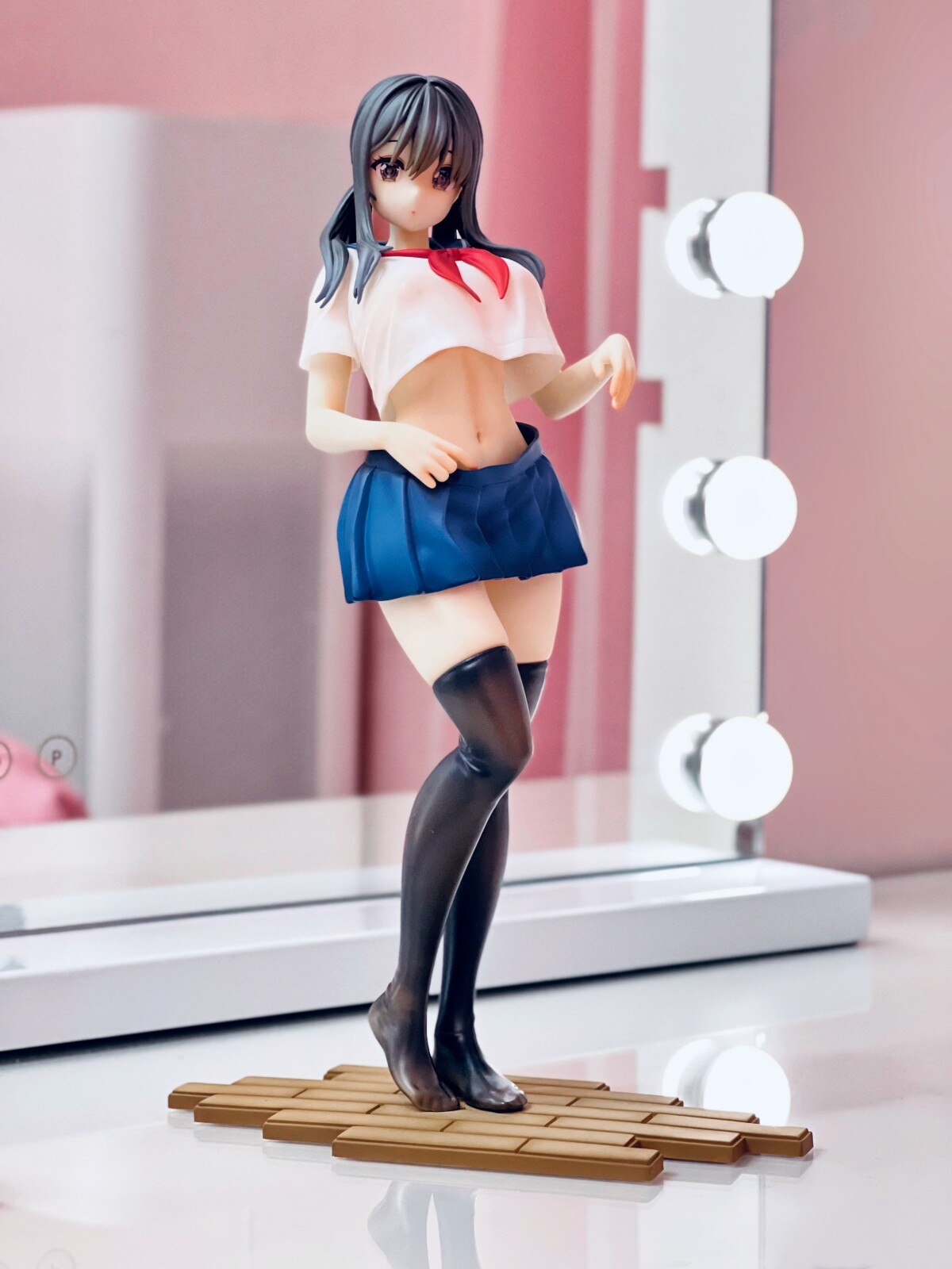 25CM Anime Model Toy Curtain Sauce Figure Sexy Doll Action Figuine PVC Sailor Suit Skirt Doll Undressable Standing Static Figure