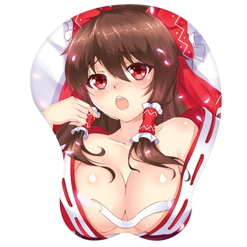 Tohou Project Hakurei Reimu 3D Hand Wrist Rest Mouse Pad Mousepad Silicone Butt Breast Oppai Soft Gaming Mouse Mat Office Work