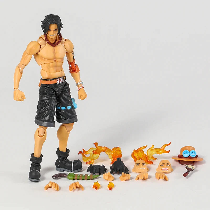 MH Variable Action Heroes One Piece Portgas D Ace Monkey D Luffy Roronoa Zoro 7&quot; Action Figure Collection