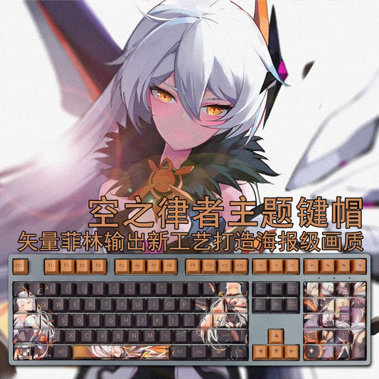 108 Keys/set PBT Dye Subbed Keycaps Cartoon Anime Gaming Key Caps Cherry Profile Keycap For Honkai Impact 3 Kiana Kaslana