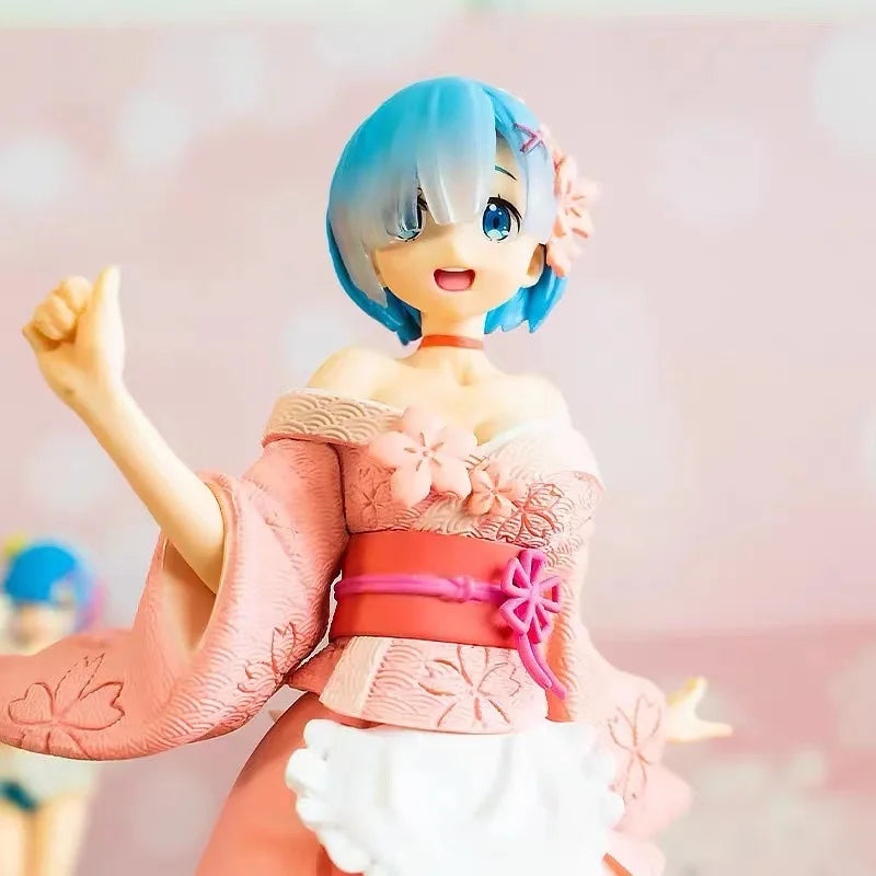 23cm Re:ZERO Starting Life in Another World Anime Figure Rem Sakura Image Ver. Precious PVC Action Figure Ram Figurine Model Toy