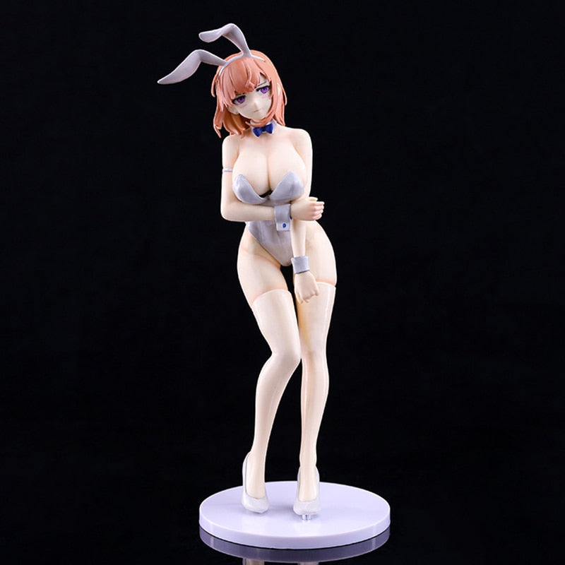 23cm Anime Sexy Girl Action Figure Miss White Bunny Shy Kawaii Girl Figurine PVC Collectible Model Doll Toy Kid Gift