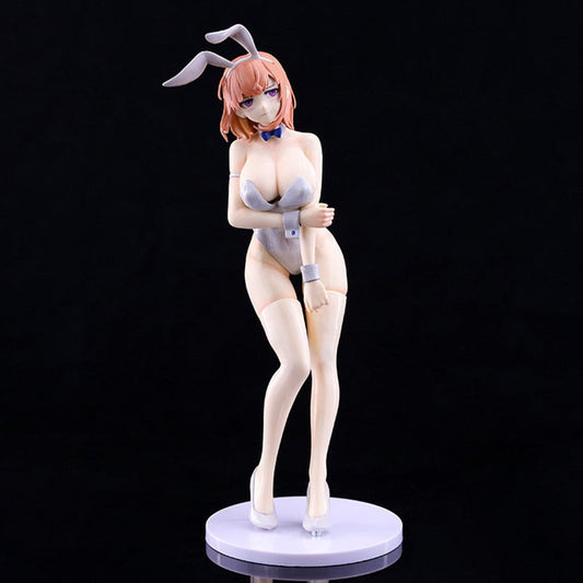 23cm Anime Sexy Girl Action Figure Miss White Bunny Shy Kawaii Girl Figurine PVC Collectible Model Doll Toy Kid Gift