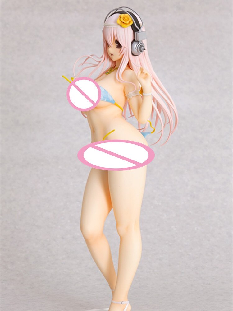 35cm Super Sonico Sexy Anime Figure SUPERSONICO Summer Vacation Action Figure Adult Anime Girl Figure Collectible Model Doll Toy