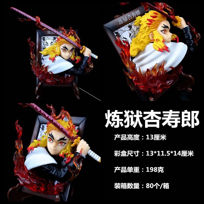 13CM Hot Anime Figure Demon Slayer Corps Photo Frame Kyoujurou Mitsuri Gyoumei Model Dolls Toy Gift Collect Boxed PVC Material