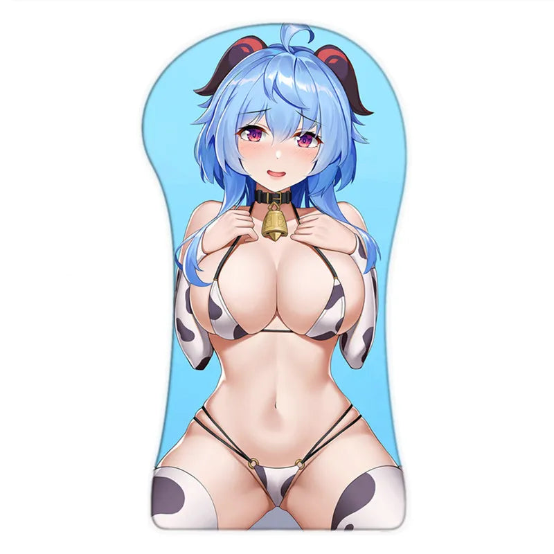 Genshin Impact Ganyu Cute 3D Large Whole Body Mouse Pad Creative Arm Wrist Rest Anime Sexy Ass Oppai Mousepad