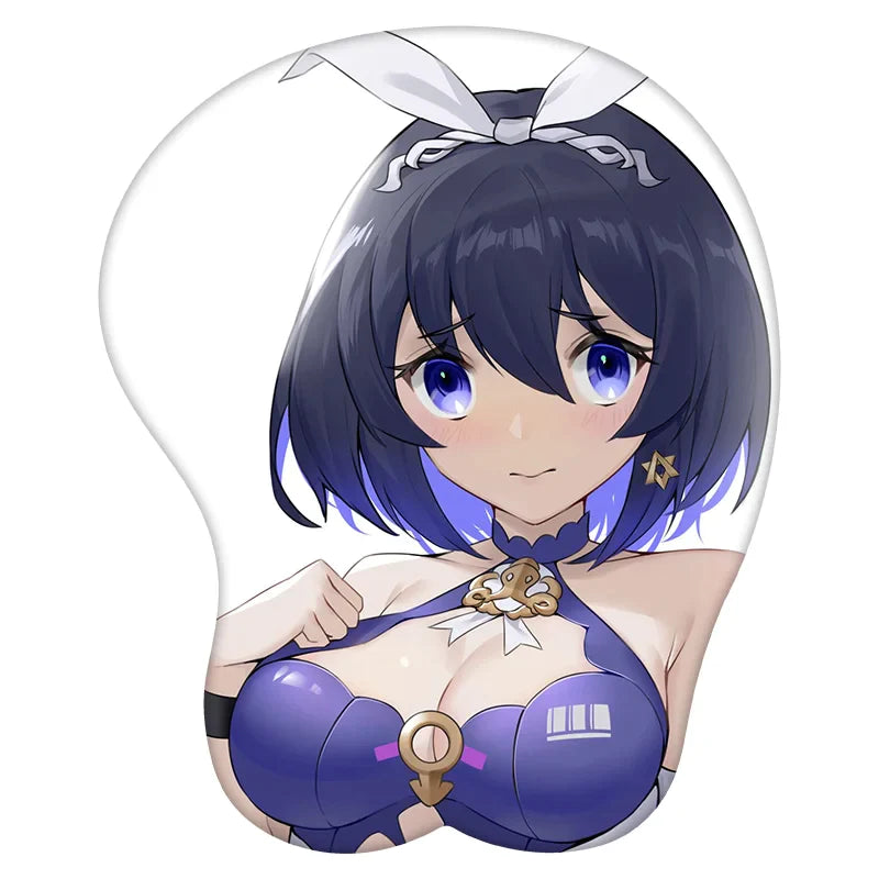 3D Mouse Pad Seele Vollerei Honkai Impact 3rd Anime Wrist Rest Silicone Sexy Creative Gaming Mousepad Mat