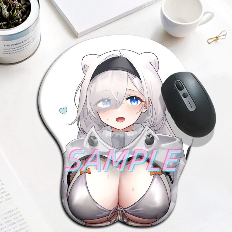 Arknights Aurora Boobs Mouse Pad Sexy Girl Big Gamer Anime Cute Wrist Rest 3D Oppai Silicone Gel Mat Mousepad