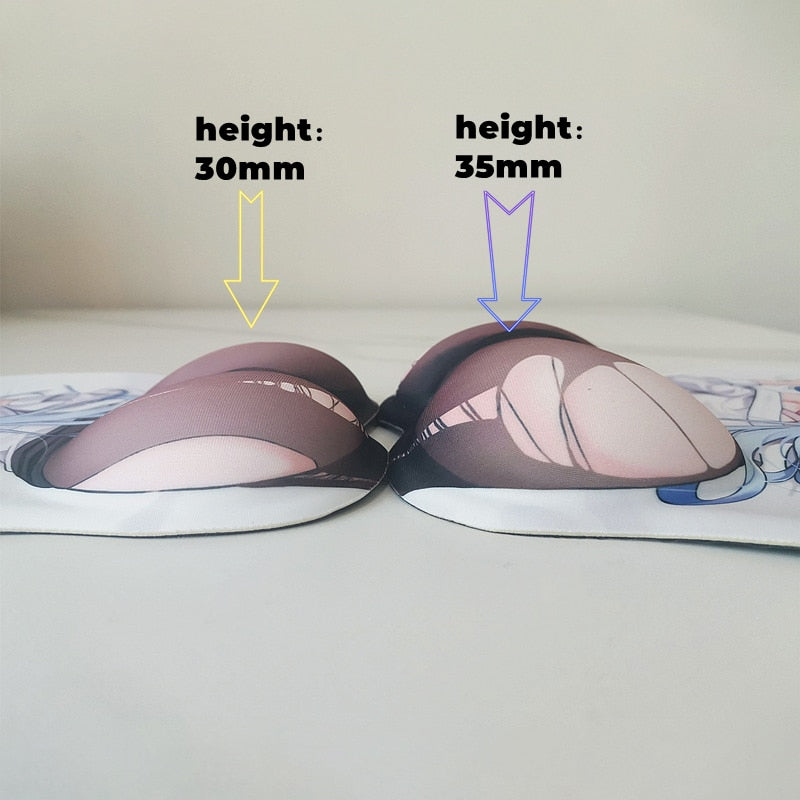 Yoimiya 3D Chest Mousepad Cute Genshin Impact Gaming Figure Anime Mouse Pad with Wrist Rest Kawaii Desk Pad