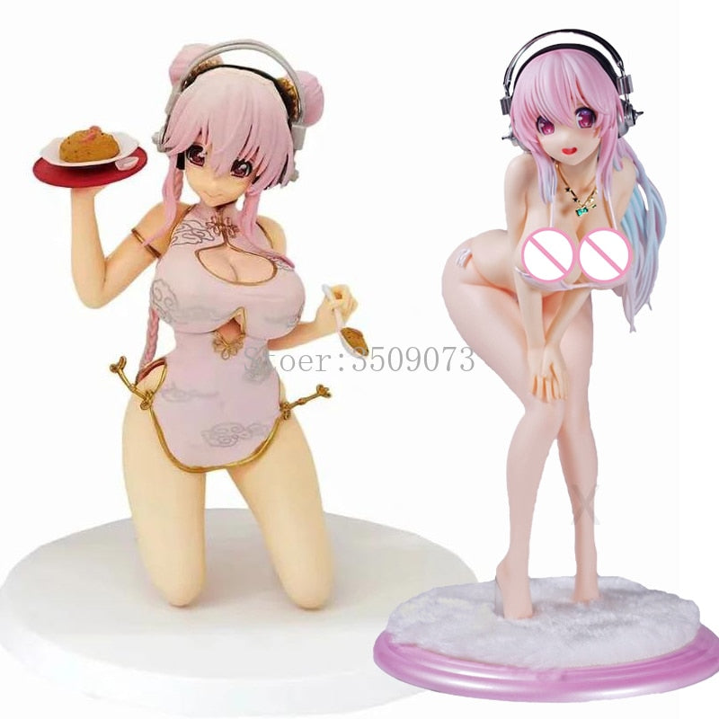 18cm Emon Restaurant Series Super Sonico Sexy Anime Figure Super Sonico China Dress Ver. Action Figure Adult Collection Doll Toy