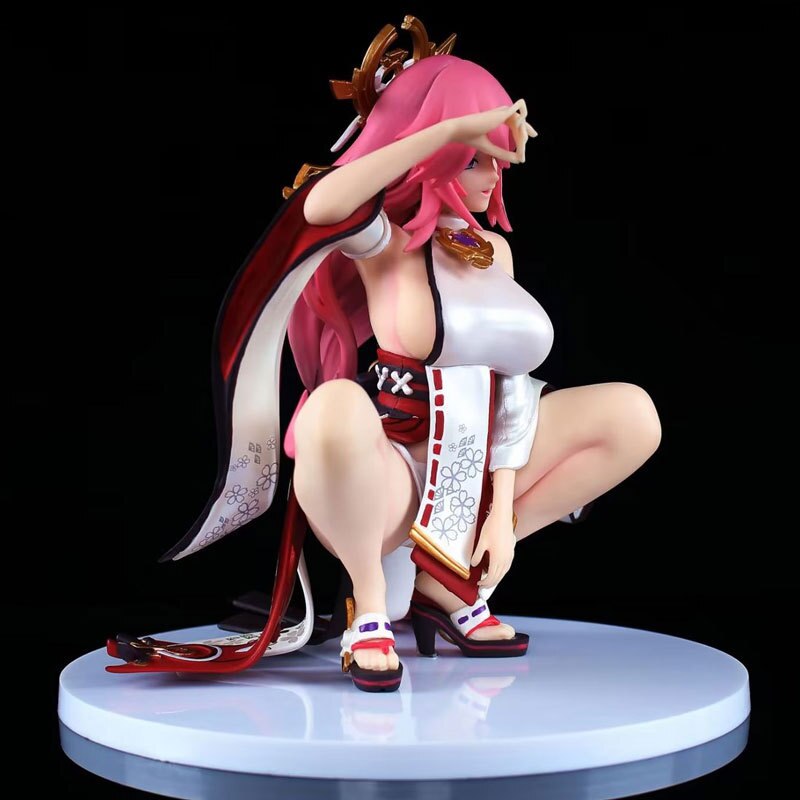 Genshin Impact Yae Miko Anime Figure 15cm Sexy Cute Action Figurine Pvc Statue Model Doll Collection Decoration Adult Toy Gifts