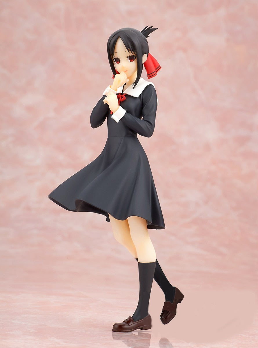 Anime Figure Kaguya-sama：Love Is War Shinomiya Kaguya Fujiwara Chika Black Dress Model Toy Gift Collection Ornaments 17CM