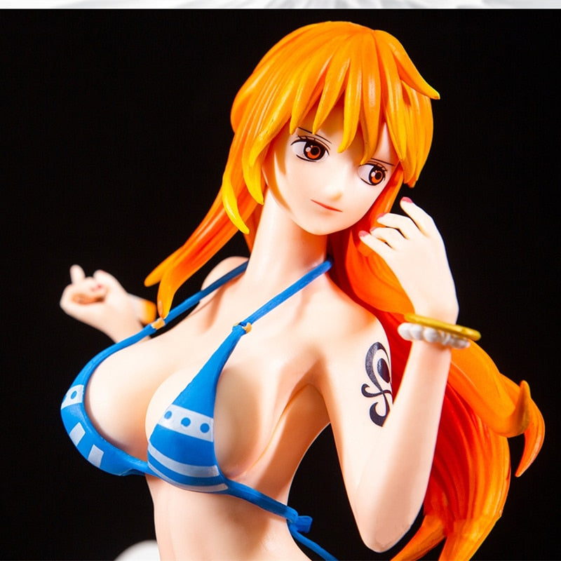 30cm One Piece Nami Figure Anime Figures Swimsuit Sexy Beach Surf Bikini Girl Action Figurine PVC Model Collection Statue Gift