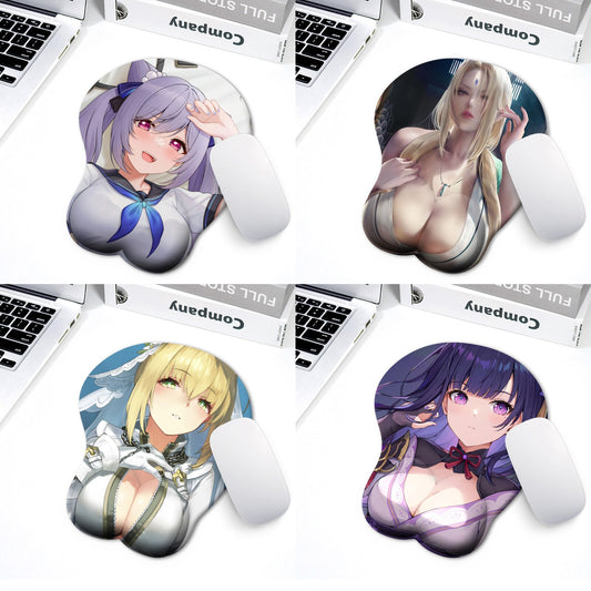 2022 New Creative Cartoon Animation 3D Sexy Breast Silicone Mouse Pad Wrist Support