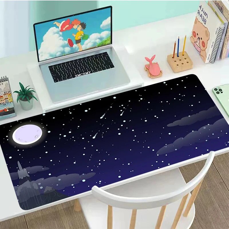 Moon Gaming Mouse Pad Pc Office Accessories Non-slip Keyboard Mat Deskmat Gamer Extended Large Mouse Pads Xxl Cheap Rubber Mats