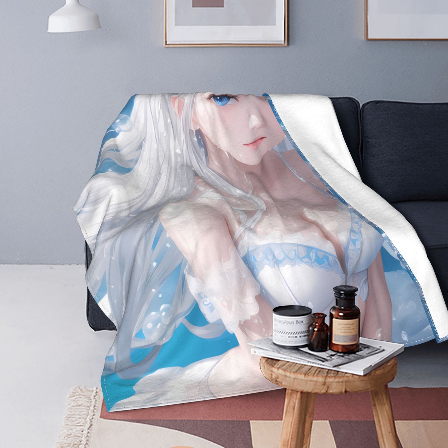 Cute Anime Girls Blanket Cartoon HD Single Mattress Aldult Sofa Bed Set Flannel for Children Teen Covers Bedding Blankets Gifts