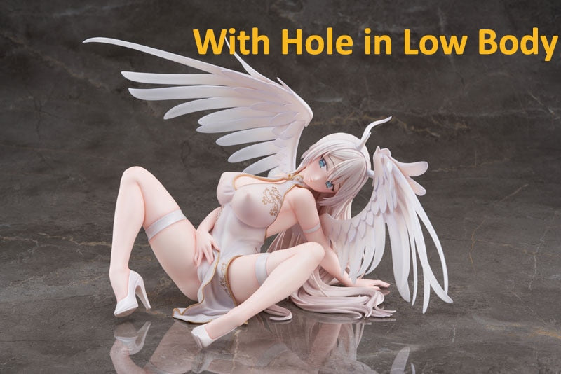 44cm PartyLook White Angel Hentaii Anime Girl Figure 1/4 White Angel Sexy Action Figure Adult Collectible Model Doll Toys Gifts