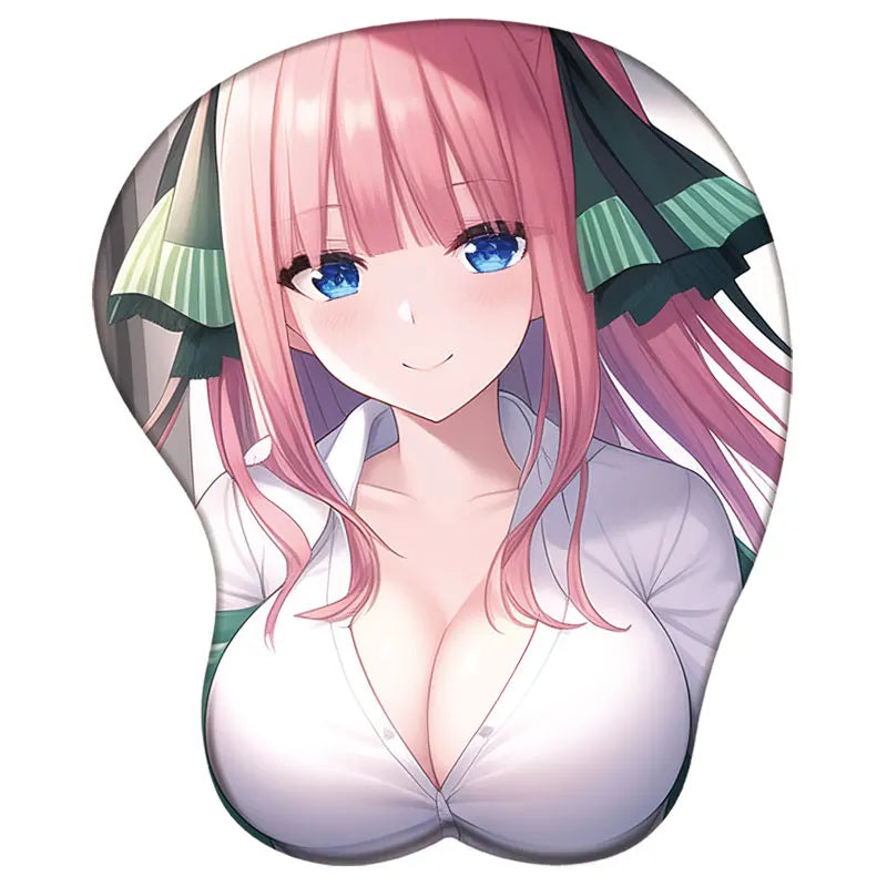 Miku Nino Yotsuba 3D Silicone Mousepad The Quintessential Quintuplets 3D Wristband Mouse Pad Anime Diy 3D Wrist Rest Mouse Mat