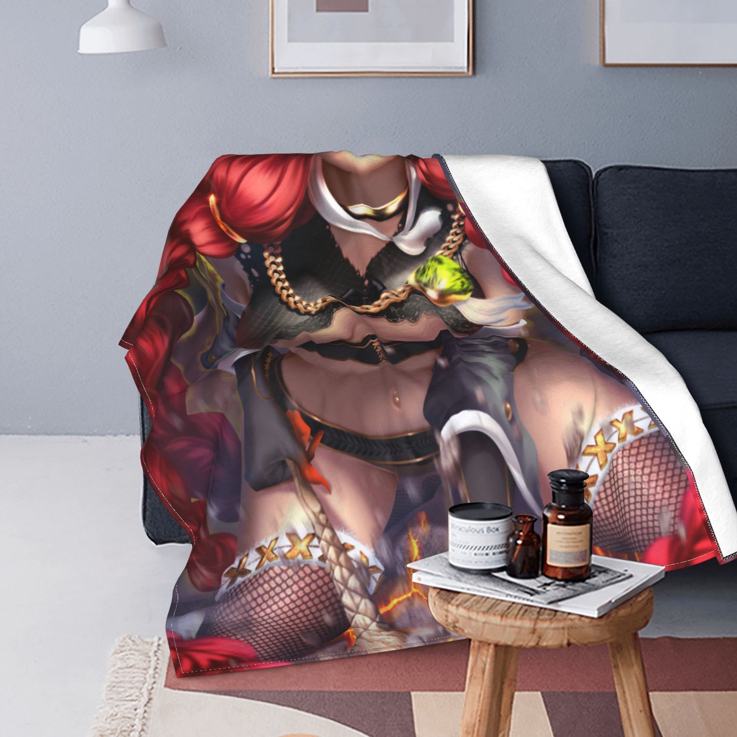 Japanese Anime One Piece FAIRY TAIL Blanket Blue Archive Flannel Soft Plush Sofa Bed Throw Otaku Waifu Blankets Gift Bed Decor