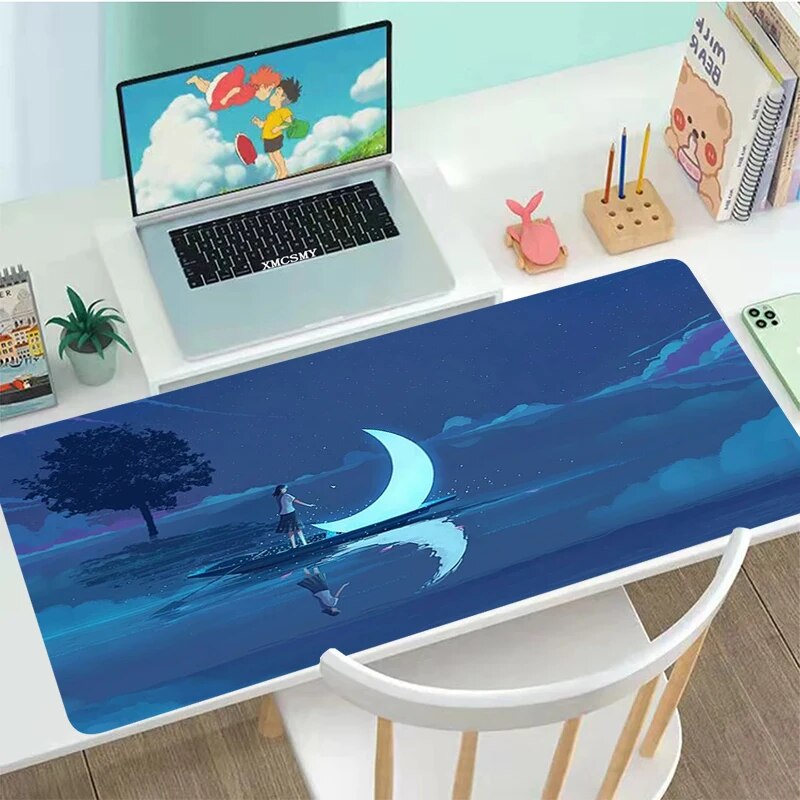 Moon Gaming Mouse Pad Pc Office Accessories Non-slip Keyboard Mat Deskmat Gamer Extended Large Mouse Pads Xxl Cheap Rubber Mats