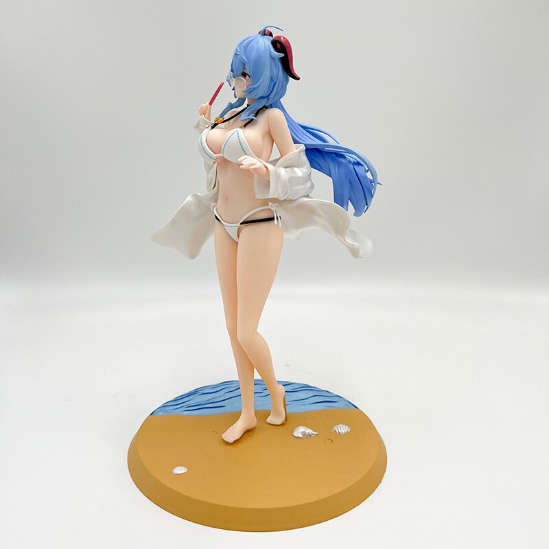 25cm Genshin Impact Ganyu Sexy Anime Figure Ganyu Swimsuit Action Figure Hu Tao/Paimon/Klee Figurine Collectible Model Doll Toys