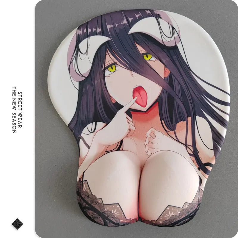 Anime Popular Female Lead Wrist Support Mousepad Albedo Mai Yumeko 3D Silicone Mouse Pad Megumin Sexy Oppai Wrist Rest MousePad