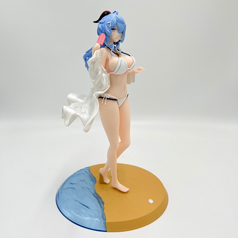 25cm Genshin Impact Ganyu Sexy Anime Figure Ganyu Swimsuit Action Figure Hu Tao/Paimon/Klee Figurine Collectible Model Doll Toys