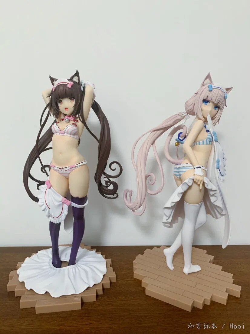 24cm Nekopara Vanilla Chocola Sexy Anime Girl Figure PLUM Nekopara Dress up time Action Figure Adult Collectible Model Doll Toys