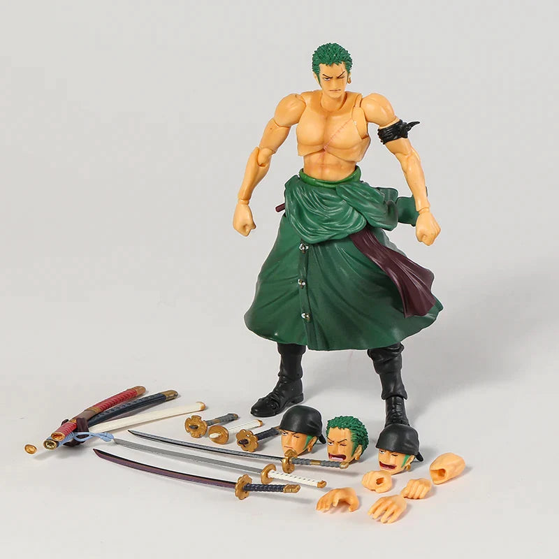 MH Variable Action Heroes One Piece Portgas D Ace Monkey D Luffy Roronoa Zoro 7&quot; Action Figure Collection