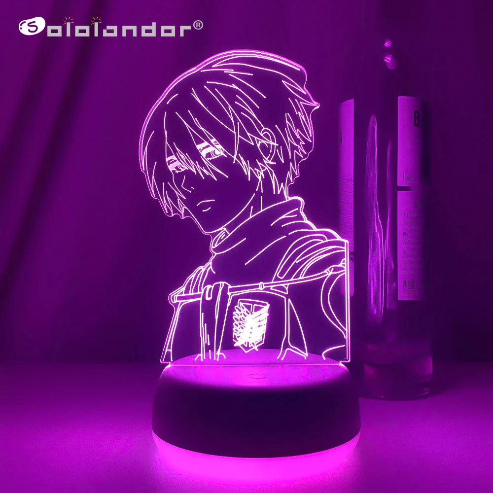 Anime Lamp Attack on Titan 4 Mikasa Ackerman Figure for Bedroom Decor Night Light Kids Birthday Gift Shingeki No Kyojin 3d Light