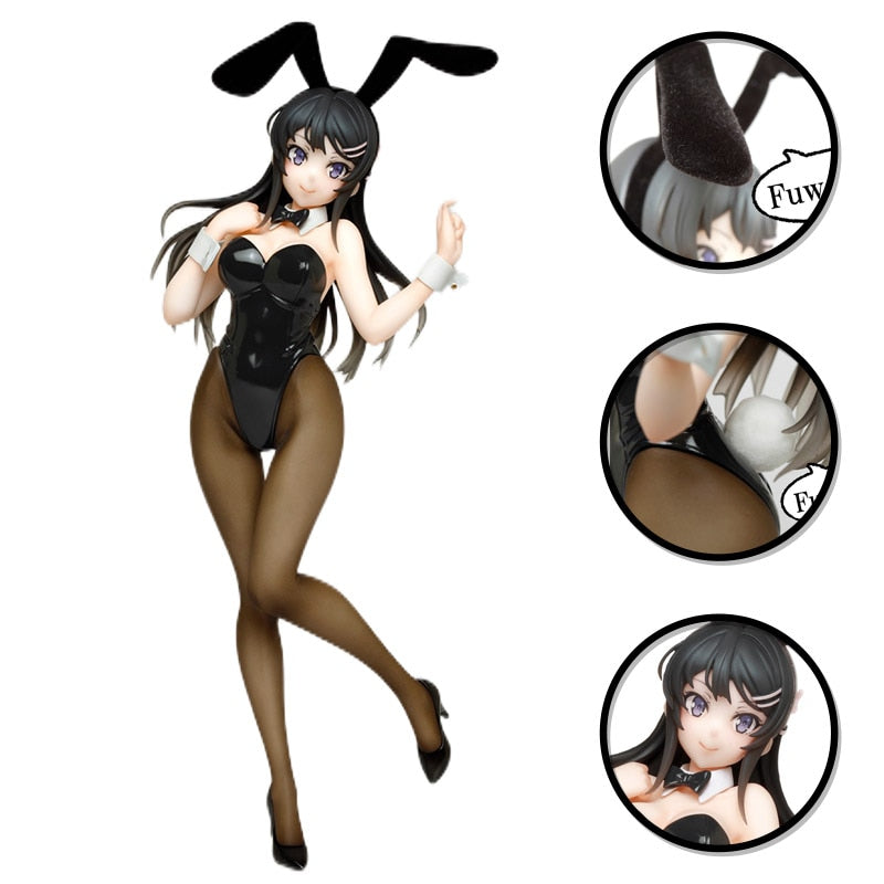 Anime Rascal Does Not Dream Of Bunny Girl Sakurajima Mai Sister&#39;s Dream Cute Rabbit Ears Girls PVC Action Figure Model Gift 22cm