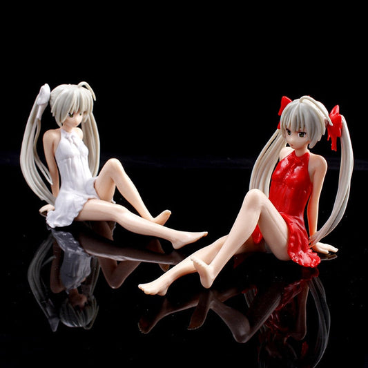 10cm Anime Yosuga No Sora Action Figure Kasugano Sora White Dress Sexy Girls Kasugano Dome Doll PVC Collectible Model Car Toy