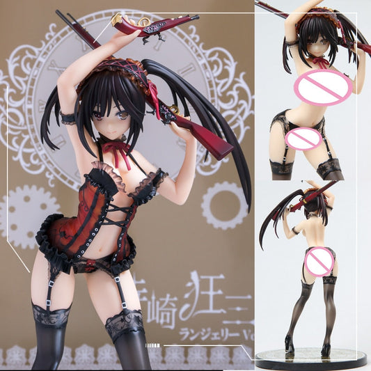 24CM Alphamax Date A Live Kurumi Tokisaki Lingerie Ver. 1/7 Pvc action Figure Adults Collection Model doll gifts